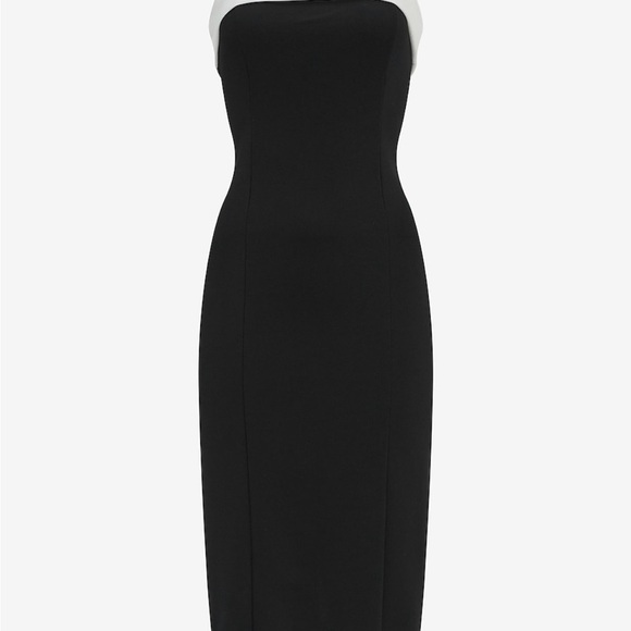 Express Strapless Black Dress with White Detail - Picture 3 of 5